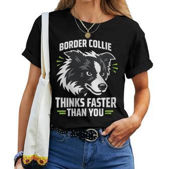 Border Collie Lover Border Collie Dog Border Collie Dueño Cuello Camiseta de mujer - Regaloses