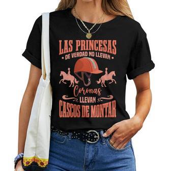 Caballo Las Princesas Llevan Cascos De Montar Cuello Camiseta de mujer - Regaloses