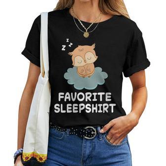 Camisón De Pijama Para Dormir Con Búhos Y Búhos Cuello Camiseta de mujer - Regaloses