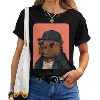 Capybara Con Gafas Deol Para Hombres Y Es Capybara Gráfica Camiseta de mujer - Regaloses