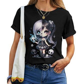 Chibi Gothic Girl Pour Fille Mignon Gothique Anime Kawai T-shirt femme - Cadeauxyz