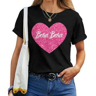 Cœur Rose I Love Bora Bora Cadeau Deoyage Pour Et Fille T-shirt femme - Cadeauxyz