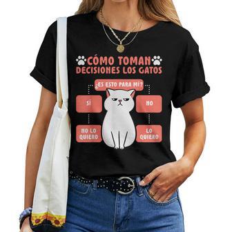 Como Toman Decisiones Los Gatos Camiseta de mujer - Regaloses