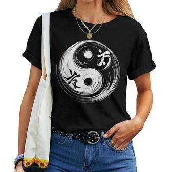 Cool Yin Und Yangymbol Kalligraphie Kunsttil Männer Frauen T-shirt Frauen - Geschenkecke