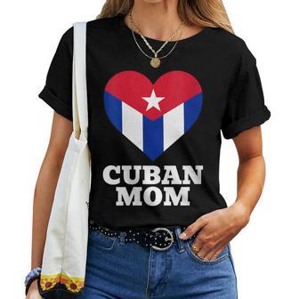 Corazón Con Bandera De Mamá Cubana Cuello Camiseta de mujer - Regaloses