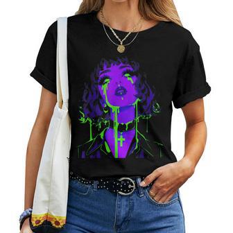 Cybergoth Cybercore Grunge Punk Goth Girl Alt Anime Manga Camiseta de mujer - Regaloses