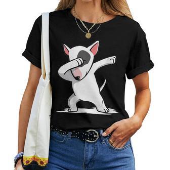 Dabbing Bull Terrier Inglés Dab Dance Perro Cuello Camiseta de mujer - Regaloses
