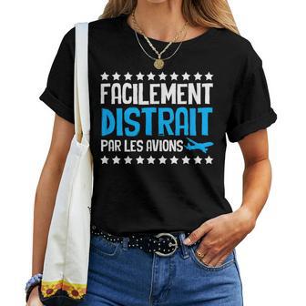 Distrait Par Les Avions Aviateurport Homme Cadeau T-shirt femme - Cadeauxyz