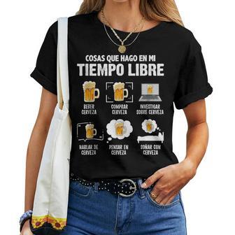 Divertida Cerveza Cosas Que Hago Tiempo Libre Tomar Cerveza In Mangas Camiseta de mujer - Regaloses