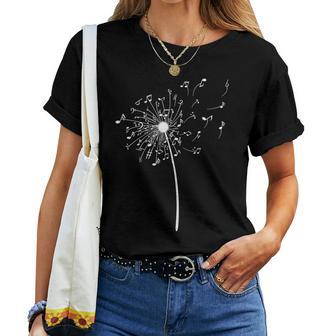 Divertido Regalo De Notas Musicales Para Hombres Y Es Flor De Diente De León In Mangas Camiseta de mujer - Regaloses