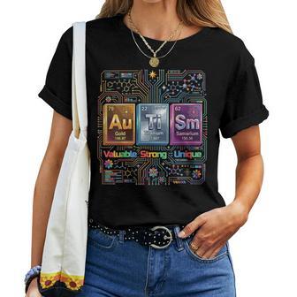 Elementos De Conciencia Del Autismo Tabla Periódica Asd Único Fuerte Cuello Camiseta de mujer - Regaloses
