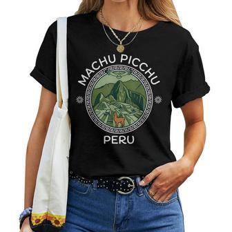Emblema Machu Picchu Perú Con Llama Condor Y Terrazas Incas Camiseta de mujer - Regaloses