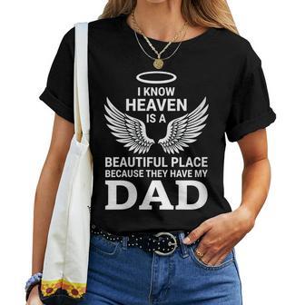 En Memoria De Papá Ángel Cielo Cuello Camiseta de mujer - Regaloses