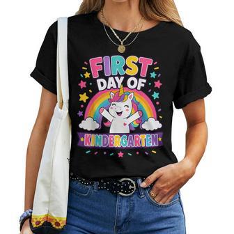 First Day Of Kindergarten Unicorn Girls Back To School Women T-shirt | Seseable UK