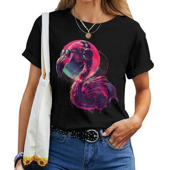 Flamingo Music Dj House Music Casque Producteur De Musique T-shirt femme - Cadeauxyz