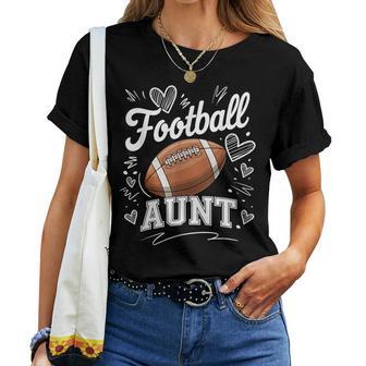 Football Aunt Heart Game Day Team Women T-shirt | Seseable UK