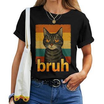 Cat Bruh For Boys Retro Cat Meme Camiseta de mujer - Regaloses