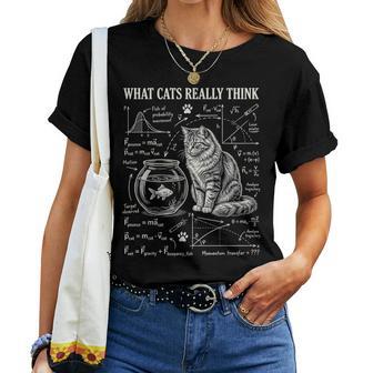 Cat Physics Fishbowl Science Math Humor Kid Women T-shirt | Seseable UK