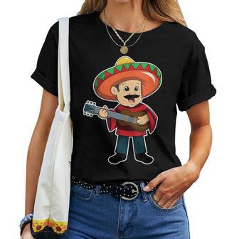 Mexico Mariachi Cinco De Mayo Fiesta Guitare T-shirt femme - Cadeauxyz