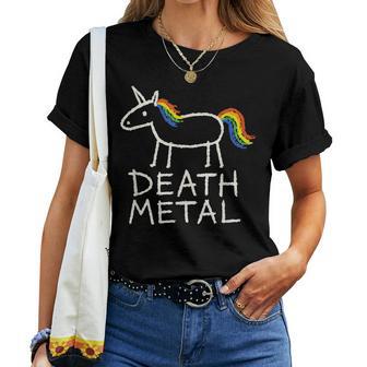 Unicorn Death Metal Rainbow Metalhead Women T-shirt | Seseable UK