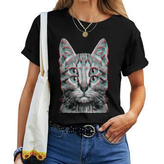 Glitcheltsame Katze Kätzchen Optische Täuschung Katze Mama Papa T-shirt Frauen - Geschenkecke