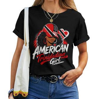 Half American Half Trinidadian Girl Usa Trinidad Tobago Flag Women T-shirt | Seseable UK
