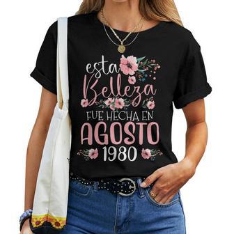Hecha En Agosto 1980 Regalo 46 Años Cumpleaños Camiseta de mujer - Regaloses
