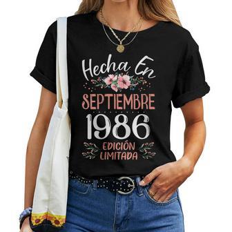 Hecha Eneptiembre 1986 Regalo 40 Años Cumpleaños Cuello Camiseta de mujer - Regaloses