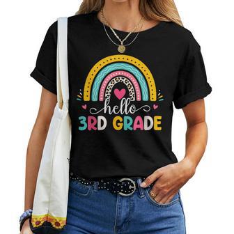 Hello Third Grade 3Rd Grade Rainbow Back To School Teachers Women T-shirt | Seseable UK