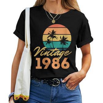 Intage 1986 Nació Cumpleaños Retro Cuello Camiseta de mujer - Regaloses