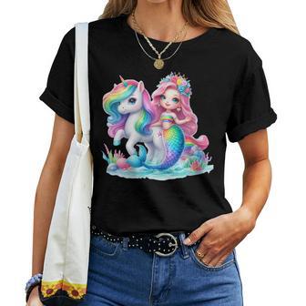 Irène Fille Licorne Fête Arc-En-Ciel Poney Floral Magique T-shirt femme - Cadeauxyz