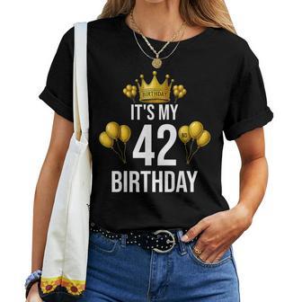 It's My 42歳の誕生日パーティー 42歳の誕生日 男性 女性 レディースTシャツ - Kawaiitshirt
