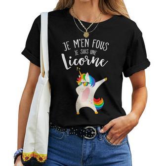 Je M'en Fous Jeuis Une Licorne Cadeau Humour T-shirt femme - Cadeauxyz