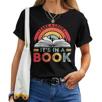 Take A Look It's In A Book Reading Book Vintage Rainbow Women T-shirt | Seseable UK