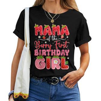 Mama Of The Berry First Birthday One Strawberry Matching Women T-shirt | Seseable UK