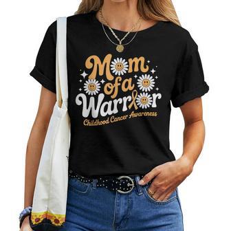 Mom Of A Warrior Childhood Cancer Awareness Support Women T-shirt | Seseable UK