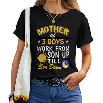 Mother Of 3 Boys Christmas Ideas For Mom Women T-shirt | Seseable UK