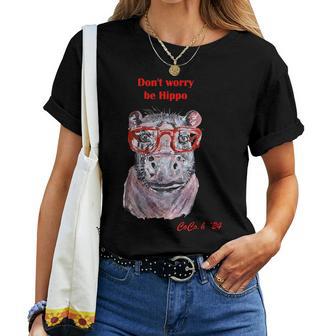 No Te Preocupesé Hipopótamo Cuello Camiseta de mujer - Regaloses