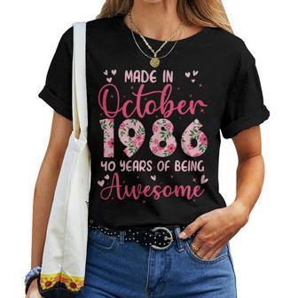 Octobre 1986 Cool Cadeau Anniversaire 40 Ans Pour S T-shirt femme - Cadeauxyz