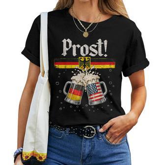 Oktoberfest Drinking Vintage German Flag Prost Women T-shirt | Seseable UK