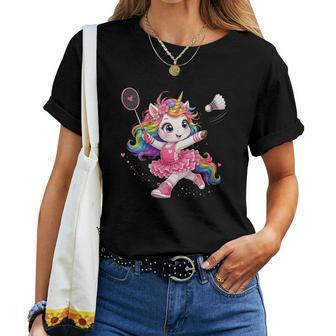 Olant De Badminton Licorne Arc-En-Ciel Kawaii Filles T-shirt femme - Cadeauxyz