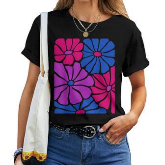 Orgullo Bisexual Patrón Floral Bandera Colores Camiseta de mujer - Regaloses