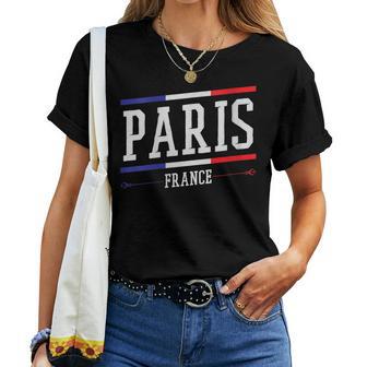 París Francia Fiesta Nacional Recuerdos De París Cuello Camiseta de mujer - Regaloses