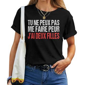 Père De 2 Filles Papa Deux Bébé Drole Fête Des Pères Cadeau T-shirt femme - Cadeauxyz