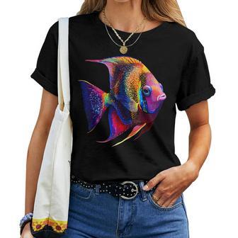 Poisson D'ange Coloré Pour Homme Et Noir T-shirt femme - Cadeauxyz