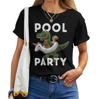 Pool Party Dinosaure Avec Licorne Flottante T-shirt femme - Cadeauxyz