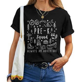 Pre-K Grade Squad Adventure Camping Preschool Teacher Kids Women T-shirt | Seseable UK