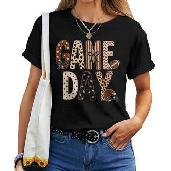 Preppy Game Day Football Mom Mama Touch Down Season Girly Women T-shirt | Seseable UK