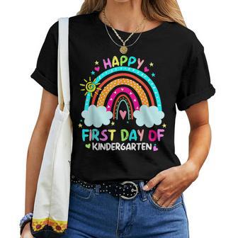Rainbow Happy First Day Of Kindergarten Back To School Women T-shirt | Seseable UK