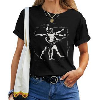 Retroitruvio Man Guitar Rock Guitar Camiseta de mujer - Regaloses
